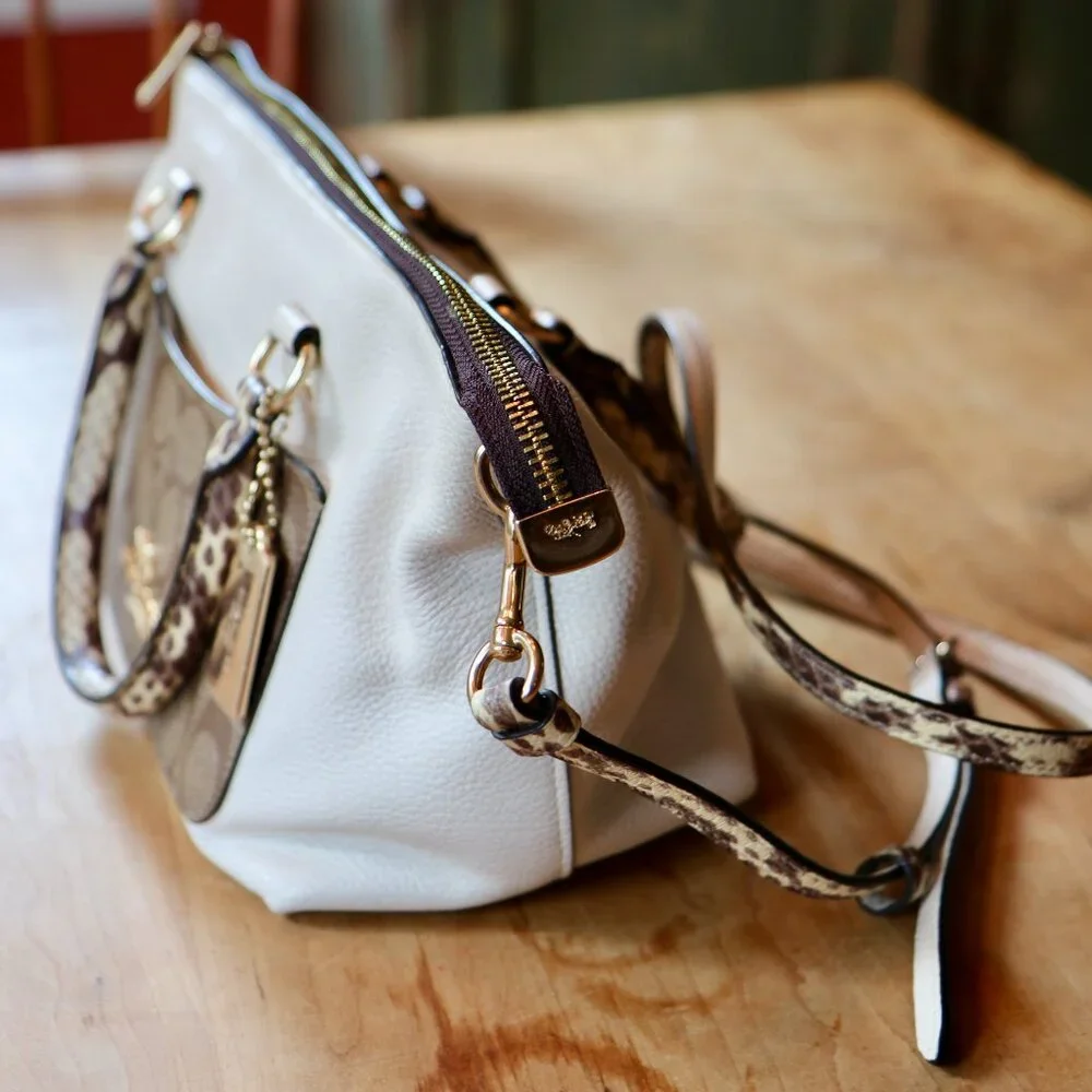 Coach Signature Exotic Mix Mini Emma Satchel EUC - Picture 3 of 11